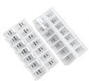 2 Pack OPP Clear Daily Pill Box Organizer, ukentlig Pill Organizer 2 ganger om dagen for piller, kosttilskudd og medisinering, Am Pm Pill Organizer 7 Day, Pill Box 7 Day - 6,7 x 3,2 x 1 tomme