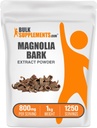 BulkSupplements.com Magnolia Bark ekstrakt pulver - Magnolia Officinalis, Magnolia Bark Supplement, Magnolia Extract - Glutenfri, 800mg per servering, 1kg (2,2 lbs) (Pack of 1)