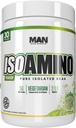 MAN Sports ISO Amino ren isolert BCAA pulver 270 gram - Fjell Mist - Vegetarisk formel 2:1:1 forholdet - naturlige ingredienser - Ingen fyllstoffer, ingen kunstige farger - Lean Muscle Building Supplement