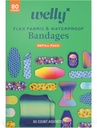 Welly Bandage Family Pack  enhver fleksibel stoff og vanntett bandasje | Assorterte figurer og mønster for mindre kutt, skjelver og sår - 80 greve