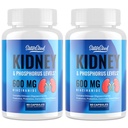 Njurestøtte Supplement – Njure rengjøring Detox med 600 mg Niacinamide & Chitosan Oligosaccharider – Fosfor-bevisst formel – Vegetariske kapsler for voksne – 2 flasker