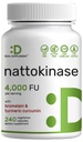 Nattokinase Supplement 4.000 FU Per Serving, 240 Veggie Capsules – Japansk Natto med Bromelain, Turmeric Curcumin & Black Pepper Complex – Digestive Enzymer & Heart Health – Non-GMO, Vegansk