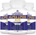Liposomal Alpha Lipoic Acid 1600mg per servering,ALA Supplement for antioksidant Helse, Energy og metabolisme-Gluten Gratis & Ikke GMO 180 kapsler