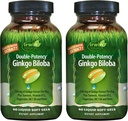 Irwin Naturals double-Potency Ginkgo Biloba – 60 flytende Soft-Gels – hjerne, fokus og sirkulasjonsstøtte - 2 pakke