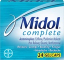 Midol Complete Gelcaps, 24-Count Boxes (pakke med 4), emballasje May Vary
