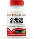 Full Life Ginkgo Biloba kapsler - Herbal Supplement - 60 Veggie Capsule 450mg.