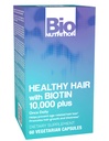 Bio Nutrition Sunn Hair Support med Biotin 60 Vegetariske kapsler | Sterkere hår | Tykkere hår | Fremmer hårvekst og tykkelse | Blande med komplekse B-vitaminer og mineraler