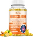 Glucosamine Chondroitin MSM Gummies 1500mg - Felles støtte supplement med gurkemeie, Boswellia, vitamin D3, Hyaluronsyre, Antioksidant, Immunstøtte for voksne, Menn og kvinner Vegan, 60 Gummies