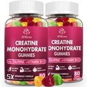 Kreatin Monohydrat Gummies - 5g for menn og kvinner, 160 greve og kreatin Chewable kosttilskudd for muskel gevinst, muskel styrke, energiforsterker, og muskelbygger, sukkerfri, vegansk