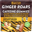 Ginger Roars - 60 Energi Gummies - Vegan koffein Chews hver 33mg, laget med en tastig, naturlig Fiery Kick for forbedret løping, sykling, preworkout og fokus.
