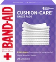 Johnson & Johnson Band-Aid av førstehjelpsprodukter Cushion-Care Gauze Pads, 4 X 4 Tommer, 25 greve (pakke på 12)