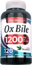 Lab - Bile Salts, Ox Bile, 1200 mg per servering, 120 Caps- Digestive Enzymes Supplement, oks Bile Supplement.