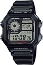Casio AE1200WH Series | Mens digitale Klokke | 100M WR | Multi Alarms | 100 SEC Stopwatch | Nedtellingstimer | World Map for Verdenstid | LED lys | LC Analog skjerm | 10 år batteri