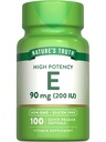 Naturens sannhet vitamin E Softgels | 200 IU | 100 Softgels | Ikke-GMO & Glutenfri Supplement