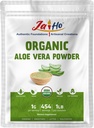 Jai Ho Certified USDA Organic Aloe Vera Powder – 1 LB – Glutenfri, Vegansk, Ikke-GMO – Forseglbar Zip Lock Pouch