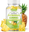 mykbear Kaliumkloride Gummies 1200mg, sukker-fri Kalium Gummies for voksne Støtte Ben Cramps Høy Potens Kalium Kloride Supplement, Pineapple Flavor 60 greve