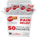 Stopain smertelindring kliniske Gel-pakker, USA laget, Maks styrke raskt virker med MSM, Glukosamine, Menthol for ledgikt, nedre rygg Sciatica, Knee, Neck HSA FSA Topical Analgesic produkter, 50 Pack
