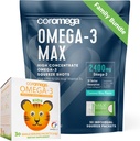 Coromega Family Bundle - Omega-3 Fiskeolje for voksne og barn (60 Squeeze Packets) 2400mg/650mg Omega-3 + Vitamin D, 3X Mer Absorpsjon enn piller, Ingen Fiskig Aftertaste, Kokos Bliss & Tropisk Orange