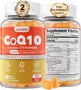 Sukkerfri CoQ10 200mg Gummies - Coenzym Q10 w / Taurin, Vitamin E, C, B6, B12, Sink - høy absorpsjon CoQ10 Supplement for antioksidant, Cellular energi & Hear-t Helse, Vegan 120 C