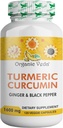 Organic Veda Turmeric og Ginger Capsules 120 piller - Økologisk Turmeric Curcumin med svart pepper for felles støtte - Ikke GMO, Glutenfri, Turmeric og Ginger Supplement (95% curcuminoids)