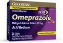 GoodSense Omeprazol forsinket release tabletter 20 mg, magesyre Reduser for hyppig halsbrann behandling, 28 greve