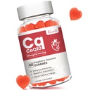 Høy absorpsjon CoQ10 Gummies 250 mg, Plus Omega-3, Vitamin B3 for cellulær energi, hjerne og antioksidant, 5X bedre absorpsjon Coenzym Q10 Supplement, bringebær flavored - 60 Cts