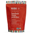 KAIBAE Premium Organic Baobab pulver I Prebiotic Gut Helse, Intermittent Fasting, Immunitet, Hydration C-vitamin, Polyphenoler, Mineraler | Fiber Supplement | 8 oz.