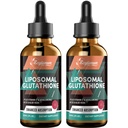 2000MG Liposomal Glutation flytende dråper, ultra høy absorpsjon, naturlig avgiftsifisering, immunsystem og hudsupprot*, L-Glutathion, vitamin C & hyaluronsyre, kapsler alternativ, 4,05 OZ
