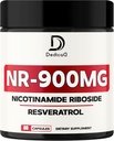 NAD Nicotinamid Riboside Resveratrol 900mg Plus Resveratrol 100MG - Cellular produksjon og restaurasjon, Aging Well, Overordnet Vitalitet - 80 kapsler