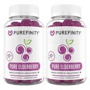 PUREFINITY Eldrebær Gummies med Sambucus, Vitamin C og sink - Ditt perfekte daglige 3-i-1 Supplement for barn og voksne - Glutenfri, ikke-GMO, Vegan, 60 Count (Pack of 2)
