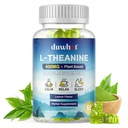L-Theanine Gummies 400mg, Chewable Teanine Supplement for voksne og barn 4+, Naturlig Stress Relief, zzZ & Focus Supplement, Vegansk, Lavt sukker, Ikke-Drowsy, Lemon Flavor, 60 Chewables