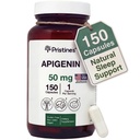 PRISTINES Apigenin Supplement for søvnkapsler - 50 mg 150 dagers forsyning - Prostate & søvn støtte funnet i kamille pulver for avslapping, sunn aldring, hjerne og hjerte helse, og immunitet