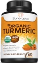 USDA-sertifisert organisk gurkemeie Supplement – Inkluderer organisk gurkemeie og organisk svart pepper – 1.400mg gurkemeie per servering - 60 Count (Pack of 1)