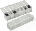 Ukelig liten pilleorganisator, 7 dagers pille saken, daglig vitamin saken medisin boks, piller beholdere for medisin kosttilskudd Fish Oil(2Pcs,Grey)