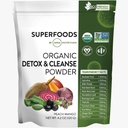 MRM Nutrition Organic Detox and Cleanse pulver | Peach Mango Flavored | Gentle Daily Detox | Superfoods | Antioksidanter + Klorofyll + Phycocyanin + Electrolytes | 15 serveringer