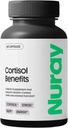 Nuray Cortisol fordeler Supplement - Adrenal støtte med Rhodiola Rosea Supplement, Ashwaghanda - Glutenfri, vegetarisk, fremmer energi - 60 kapsler