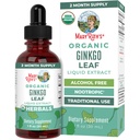 MaryRuth Organics Ginkgo Leaf Væskedråper | Herbal Supplement | Nootropic | Cirkulatorisk System & Nervesystem Helse | USDA Økologisk | Ikke-GMO | Vegansk | 60 Serveringer