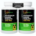 Kalium jodide-tabletter - 130 mg jodin-tabletter for stråling eksponering  USA USA laget kjernefysiske fallout piller KI piller YODO Naciente 120 tabletter (2 pakke)