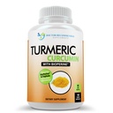 Gurkemeie Curcumin Supplement - 2250mg / d - Veggie Caps - 95% Curcuminoids med svart pepper ekstrakt (Bioperine) - 750mg Kapsler - 100% organisk - Mest kraftig Turmeric (180 count)
