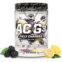 PMD Sport ACG3 Fullly Charged - Electrifying Pre Workout pulver - høy energi og pumpe pre trening for menn og kvinner til å maksimere fokus, utholdenhet og ytelse - BlackBerry Lemonade (30-60 Services)