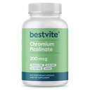 BESTVITE Krom Picolinat 200mcg (250 vegetariske kapsler) - Ingen stearates - Ingen Dikalcium Fosfat - Vegan - Glutenfri - Ikke-GMO