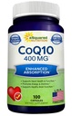 aSquared Nutrition CoQ10 (400mg Max styrke, 100 Veggie kapsler) - høy absorpsjon Coenzym Q10 pulver - Ubiquinon Supplement piller, ekstra antioksidant CO Q-10 Enzyme vitamin tabletter, Coq 10 400 mg