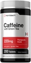 Horbäach Koffein piller 200mg | med grønn te | 200 tabletter | vegetarisk, ikke-GMO og glutenfri