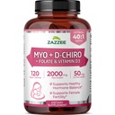Myo og D-Chiro Inositol Supplement for kvinner - Fertilitet Supplement for kvinner med ideell 40:1 Ratio Myo & D-Chiro Inositol D3 & Metylfolat Ovarian Support Vitaminer - ISO Lab Testet (30 Serveringer)