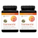 Youtheory Turmeric Extra Styrke - 1000 mg - Støtter Muscle & Joint Health* - Inneholder Bioenhancers, Curcuminoids & Herbal Extracts - USP Verifisert - 180 Vegetariske kapsler, 2 pakke (180-dagers forsyning)