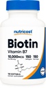 Nutricost Biotin (10 000mcg) 150 Softgels - Glutenfri, ikke-GMO