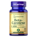 Puritans Pride Beta Carotene Provitamin En 7500mcg (25.000 IE), vitamintilskudd for immunsystem, antioksidant og øyehelse støtte, 100 dagers forsyning, 100 Rapid Release Softgels