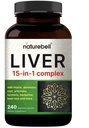 Lever 15-i-1 Kompleks, 240 Veggie Capsules | Herbal & Mineral blanding - Melk Thistle, Dandelion Root, Artichoke, Black Currant Olje, Turmeric, Chicory, Sink, Choline, & mer
