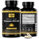 Vitamin D3 + K2 - Max absorpsjon, 5000 IU D3 & 100 mg K2 MK-7 (Menaquinon-7) med BioPerine - Bein, hjerte og immunstøtte - ikke-GMO, Glutenfri, soyafri - 90 kapsler - Daglig tillegg