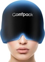 Migraine Relief Cap, Full hode kalde kompressor myk strekkende hodepine Relief Cap for spenning, Sinus, Stress Relief, Hangover Ice Hat, Puffy Eyes, Gaver for Migraine Suffere